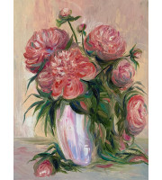 Oil painting peonies in a vase, oil on canvas, flowers in a vase, painting available and ready to shipю. 40*50 cm, 16x20 inches