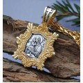Orthodox body icon of the Mother of God of Pochaev, Christian pendant, handmade silver body, Orthodox medallion pendant