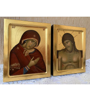 Orthodox icon Weep Not For Me Mother egg tempera Mother of God hand painted Jesus Christ Passion Week Great lent religious Theotokos icon