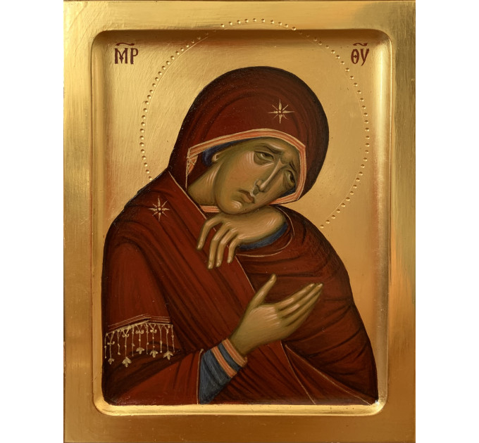 Orthodox icon Weep Not For Me Mother egg tempera Mother of God hand painted Jesus Christ Passion Week Great lent religious Theotokos icon