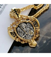 Orthodox medallion Archangel Michael, prayer pendant, body icon, silver pendant, handmade medallion, amulet with prayer
