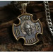 Orthodox pectoral cross with gilding, pendant, cross, handmade pendant, Mandylion, Jesus Christ