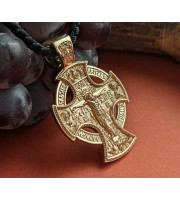 Orthodox pectoral cross with gilding, pendant, cross, handmade pendant, orthodox jewelry