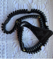 Prayer Rope Lestovka , Rosary Lestovka black handmade from genuine leather for 100 steps (divisions)